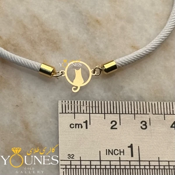 دستبند گربه ای گرد طلا لیزری